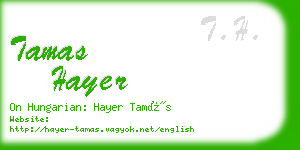 tamas hayer business card